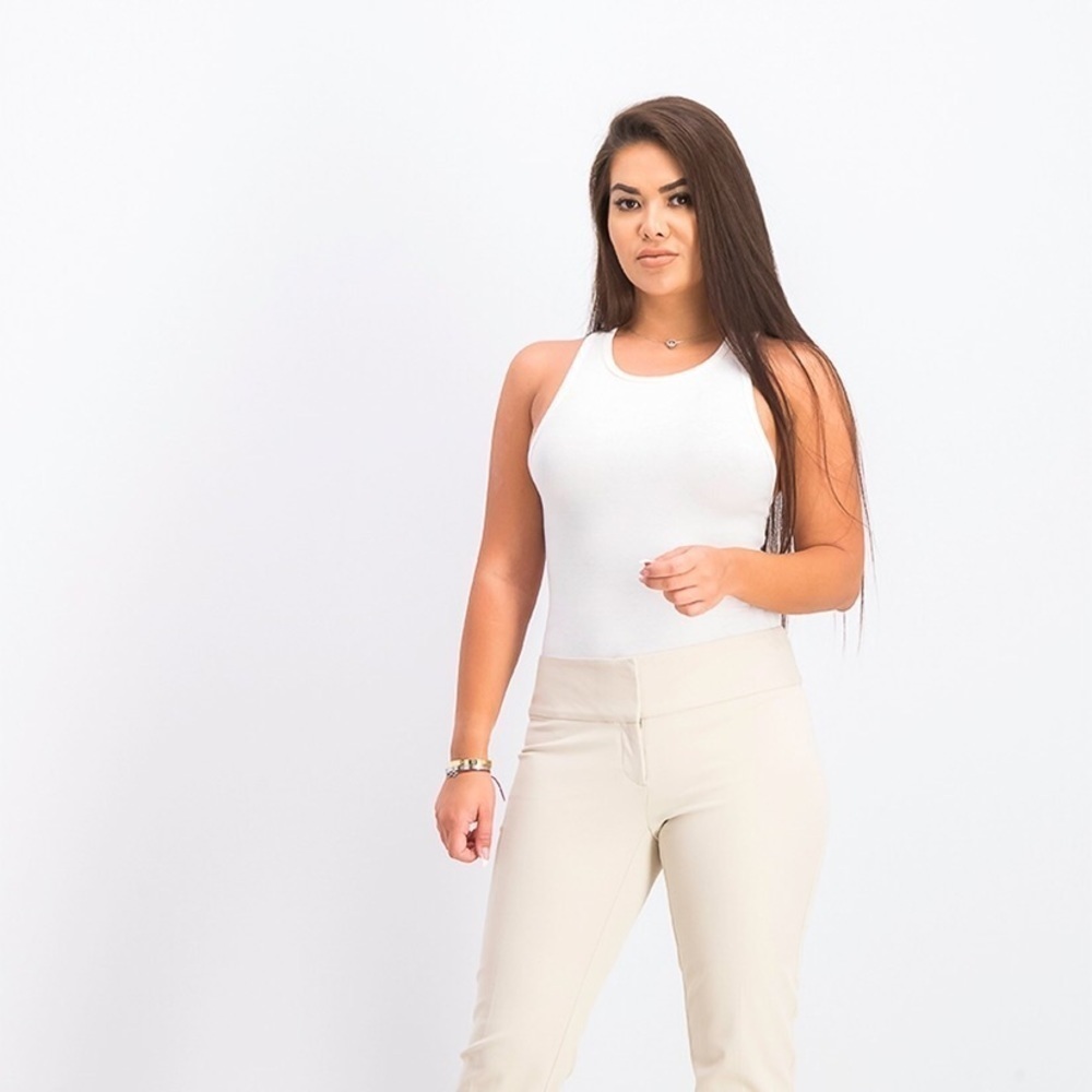 NWT Alfani Beige Flat Front Size 8 Pants